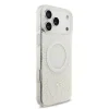 Husa spate Guess IML Flowers Allover Strap MagSafe pentru iPhone 17 Pro Max, albă