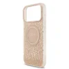 Husă spate Guess IML Flowers Allover Strap MagSafe pentru iPhone 17 Pro Max, roz