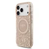 Husa spate Guess IML Flowers Allover Strap MagSafe pentru iPhone 17 Pro, roz