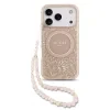 Husa spate Guess IML Flowers Allover Strap MagSafe pentru iPhone 17 Pro, roz