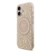 Husa spate Guess IML Flowers Allover Strap MagSafe pentru iPhone 17, roz