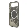 Husa spate Guess IML Flowers Strap MagSafe pentru iPhone Air, neagră