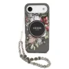 Husa spate Guess IML Flowers Strap MagSafe pentru iPhone Air, neagră