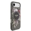 Husa spate Guess IML Flowers Strap MagSafe pentru iPhone Air, neagră