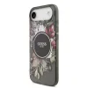 Husa spate Guess IML Flowers Strap MagSafe pentru iPhone Air, neagră