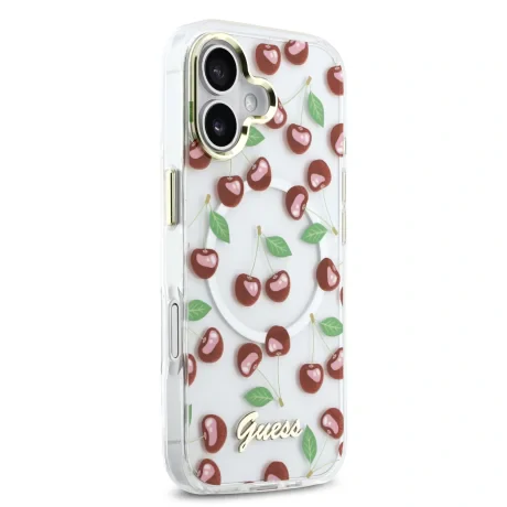 Husă spate Guess IML Glitter Cherry MagSafe pentru iPhone 17