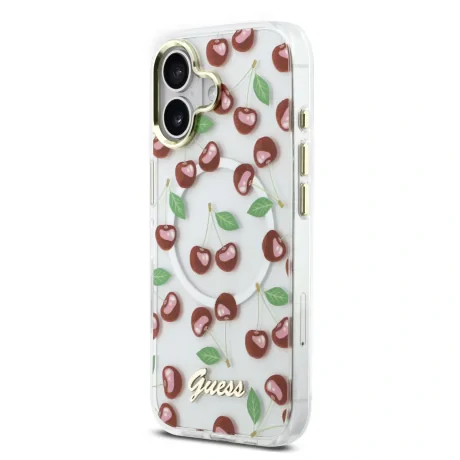 Husă spate Guess IML Glitter Cherry MagSafe pentru iPhone 17