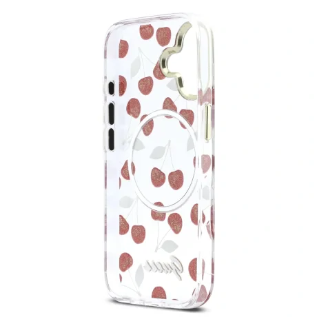 Husă spate Guess IML Glitter Cherry MagSafe pentru iPhone 17