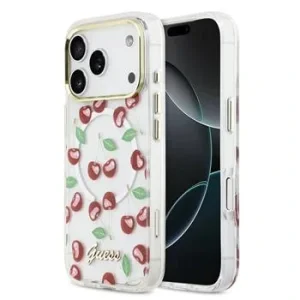 Husă spate Guess IML Glitter Cherry MagSafe pentru iPhone 17 Pro