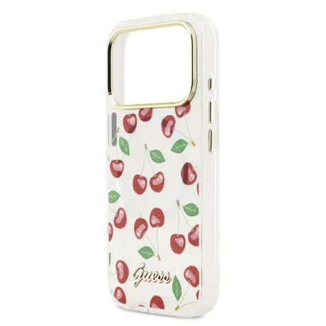 Husă spate Guess IML Glitter Cherry MagSafe pentru iPhone 17 Pro
