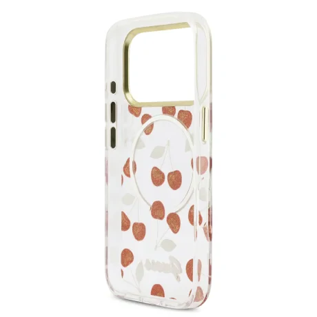 Husă spate Guess IML Glitter Cherry MagSafe pentru iPhone 17 Pro