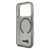 Husa spate Guess IML Glitter Script Strap MagSafe pentru iPhone 17 Pro, neagră
