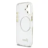 Husa spate Guess IML Glitter Script Strap MagSafe pentru iPhone 17, transparentă