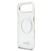 Husa spate Guess IML Glitter Script Strap MagSafe pentru iPhone Air, transparentă