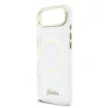Husa spate Guess IML Glitter Script Strap MagSafe pentru iPhone Air, transparentă