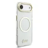 Husa spate Guess IML Glitter Script Strap MagSafe pentru iPhone Air, transparentă