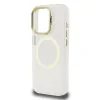 Husă spate Guess IML Gold Outline cu ramă foto MagSafe pentru iPhone 15 Pro Max, transparentă