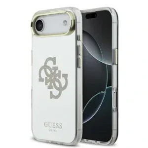 Husa spate Guess PC/TPU Mirror 4G cu sclipici și logo MagSafe pentru iPhone Air, aurie
