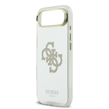Husa spate Guess PC/TPU Mirror 4G cu sclipici și logo MagSafe pentru iPhone Air, aurie