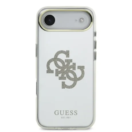 Husa spate Guess PC/TPU Mirror 4G cu sclipici și logo MagSafe pentru iPhone Air, aurie