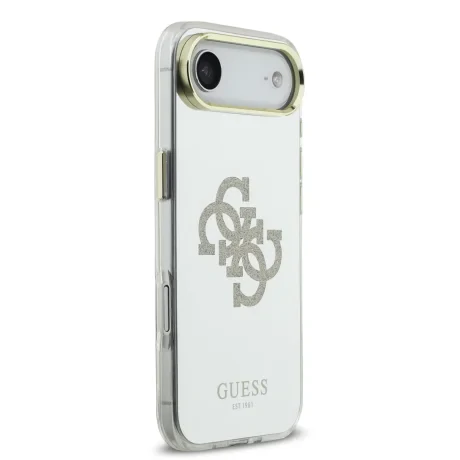 Husa spate Guess PC/TPU Mirror 4G cu sclipici și logo MagSafe pentru iPhone Air, aurie