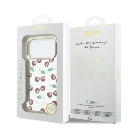 Husă spate Guess PC/TPU Mirror Glitter Cherry MagSafe pentru iPhone 17 Pro
