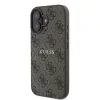 Husă spate Guess PU 4G Classic Logo MagSafe pentru iPhone 16 Plus, maro