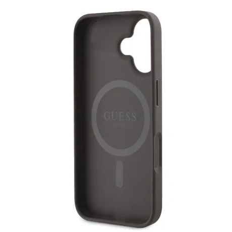Husă spate Guess PU 4G Classic Logo MagSafe pentru iPhone 16 Plus, maro