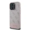 Husă spate Guess PU 4G cu dungi pentru iPhone 16 Pro Max, roz