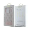 Husă spate Guess PU 4G cu dungi pentru iPhone 16 Pro Max, roz