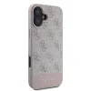 Husă spate Guess PU 4G cu dungi pentru iPhone 16, roz