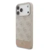 Husă spate Guess PU 4G cu dungi pentru iPhone 17 Pro Max, roz