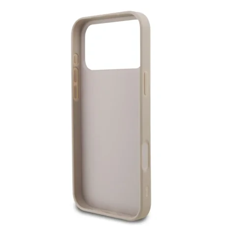 Husă spate Guess PU 4G cu dungi pentru iPhone 17 Pro Max, roz