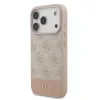 Husă spate Guess PU 4G cu dungi pentru iPhone 17 Pro, roz