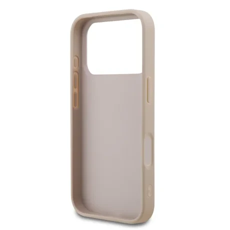 Husă spate Guess PU 4G cu dungi pentru iPhone 17 Pro, roz
