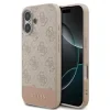 Husă spate Guess PU 4G cu dungi pentru iPhone 17, roz