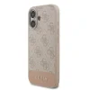 Husă spate Guess PU 4G cu dungi pentru iPhone 17, roz