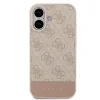 Husă spate Guess PU 4G cu dungi pentru iPhone 17, roz