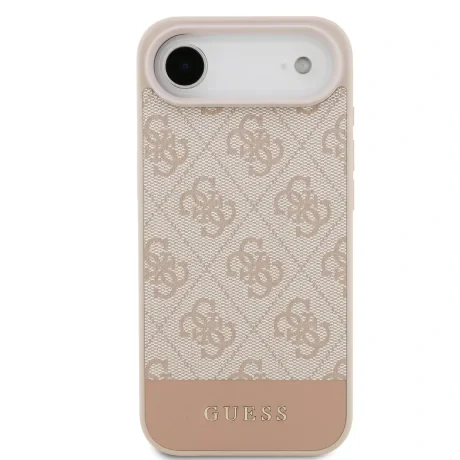 Husă spate Guess PU 4G cu dungi pentru iPhone Air, roz