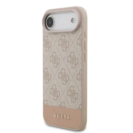Husă spate Guess PU 4G cu dungi pentru iPhone Air, roz