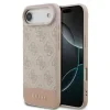 Husă spate Guess PU 4G cu dungi pentru iPhone Air, roz