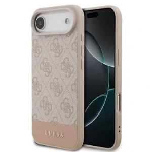 Husă spate Guess PU 4G cu dungi pentru iPhone Air, roz