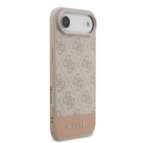 Husă spate Guess PU 4G cu dungi pentru iPhone Air, roz