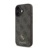Husă spate Guess PU 4G cu logo metalic mic MagSafe pentru iPhone 16 Plus, maro