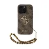 Husă spate Guess PU 4G cu logo metalic pentru iPhone 15 Pro Max, maro