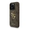 Husă spate Guess PU 4G cu logo metalic pentru iPhone 15 Pro Max, maro