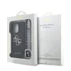 Husă spate Guess PU 4G cu logo metalic pentru iPhone 15 Pro Max, neagră