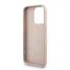 Husă spate Guess PU 4G cu logo metalic pentru iPhone 15 Pro Max, roz