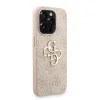 Husă spate Guess PU 4G cu logo metalic pentru iPhone 15 Pro Max, roz
