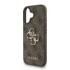 Husă spate Guess PU 4G cu logo metalic pentru iPhone 16, maro